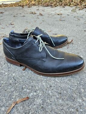 Men's Dark Navy Leather Dress Shoes